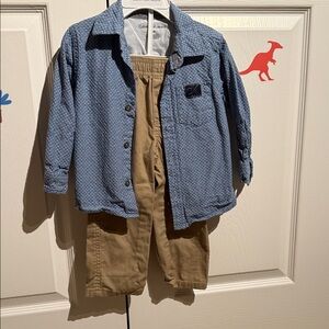 NWOT Calvin Klein Kids Button-down Shirt & Khakis Set Sz 24M